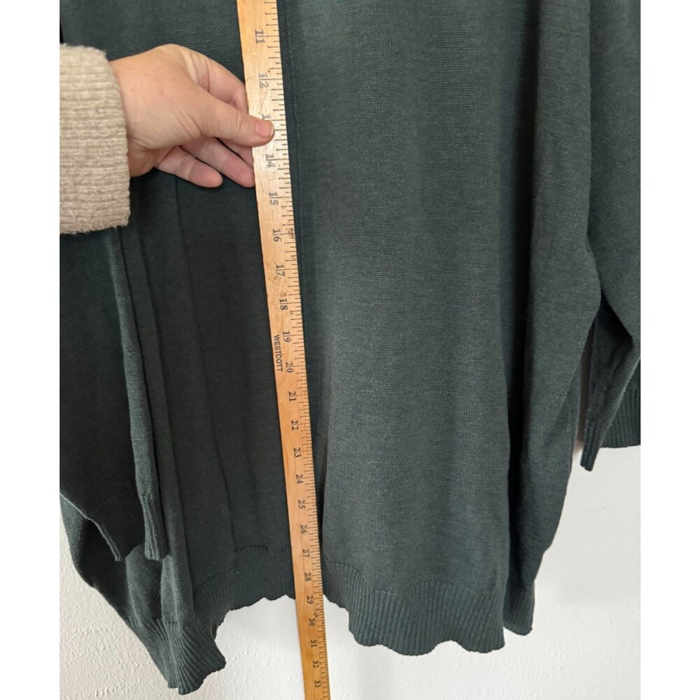 Cozy Plus Size Boyfriend Sweater, Relaxed Oversized Cozy Knit Mosscore Forest - Picture 14 of 14